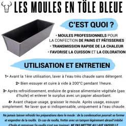 Moule à pain de mie carré en tôle bleuie