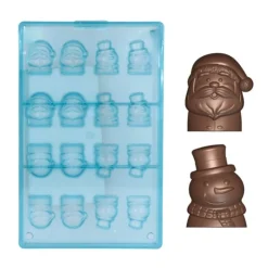 Moule chocolat bonhomme de neige et père Noël