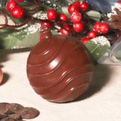 Moule chocolat en 3 parties Boules de Noël rayées Patisdécor