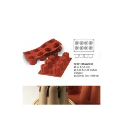 Moule silicone 8 bavarois 57x57 mm
