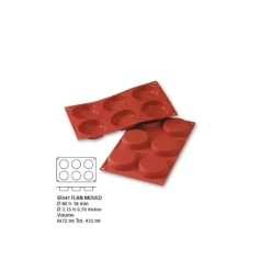 Moule silicone 6 flans 8 cm