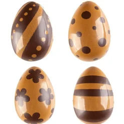 Oeufs chocolat assortis 3D 3,8 x 2,4 cm (x96)