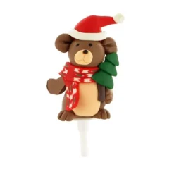 Ours de Noël résine sur pique