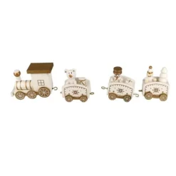 Petit train de Noël blanc sur pique