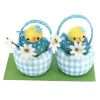 Poussins dans un panier vichy (x2)