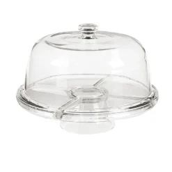 Présentoir cloche à gâteau sur pied 28 cm