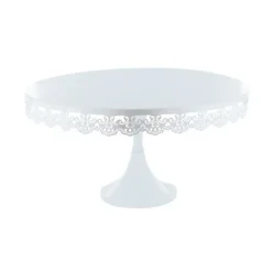 Présentoir gâteau blanc broderie Ø 35 cm