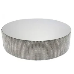 Présentoir gâteau effet miroir et contour en strass 35 cm