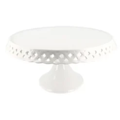Présentoir gâteau en céramique dentelle fantaisie 25 cm