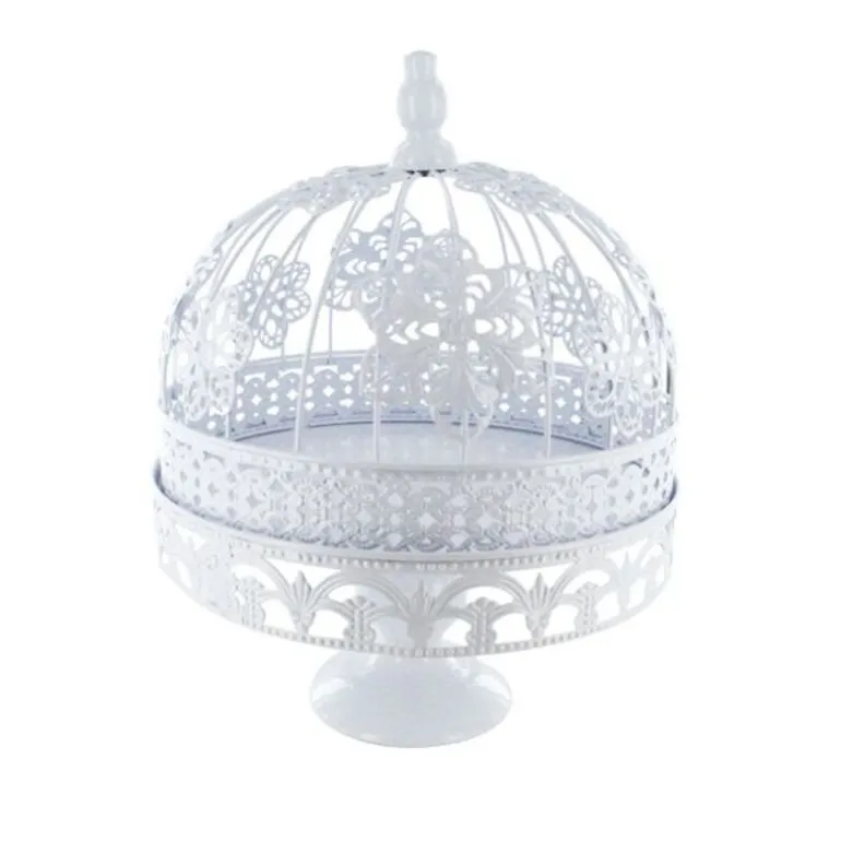 Présentoir gâteaux cage brodée 26 cm