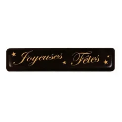 Rectangles chocolat noir Joyeuses Fêtes (x132)