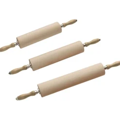 Rouleau à pâte avec poignées en hêtre diamêtre 8 cm 30 cm