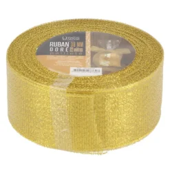 Ruban doré pailleté 38 mm (22 m)