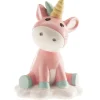 Sujet de baptême licorne rose 10 cm