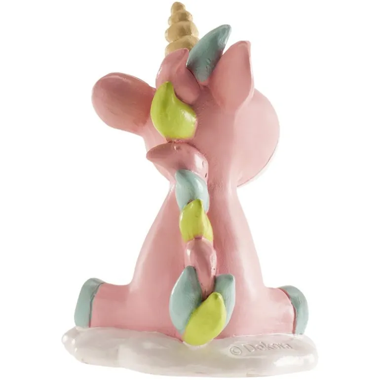 Sujet de baptême licorne rose 10 cm